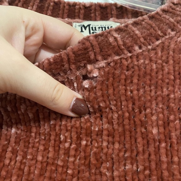 Mumu Jesse Sweater in Mauve Chenille - Picture 3 of 6